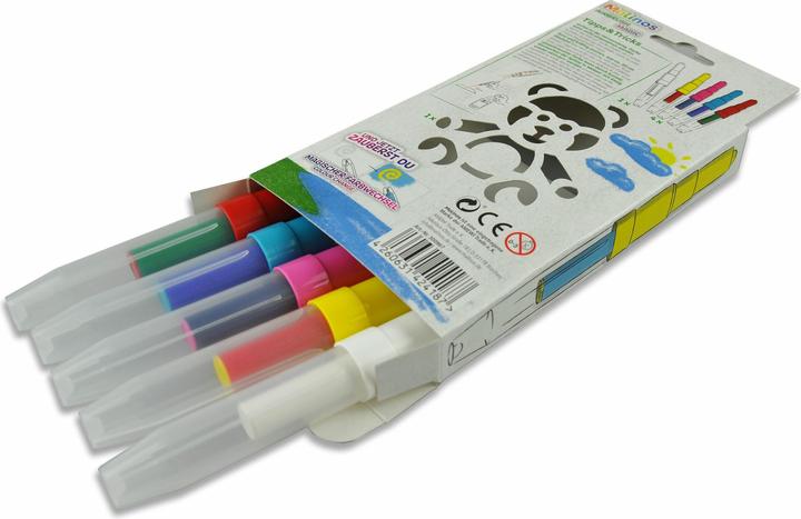 Immagine prodotto Malinos Penne ad aerografo Magic Teddy 5 colori + stencil 5+ (Multicolore, 5 x)