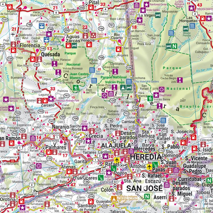 Image du produit Costa Rica, carte routière, 1:400.000, freytag & berndt