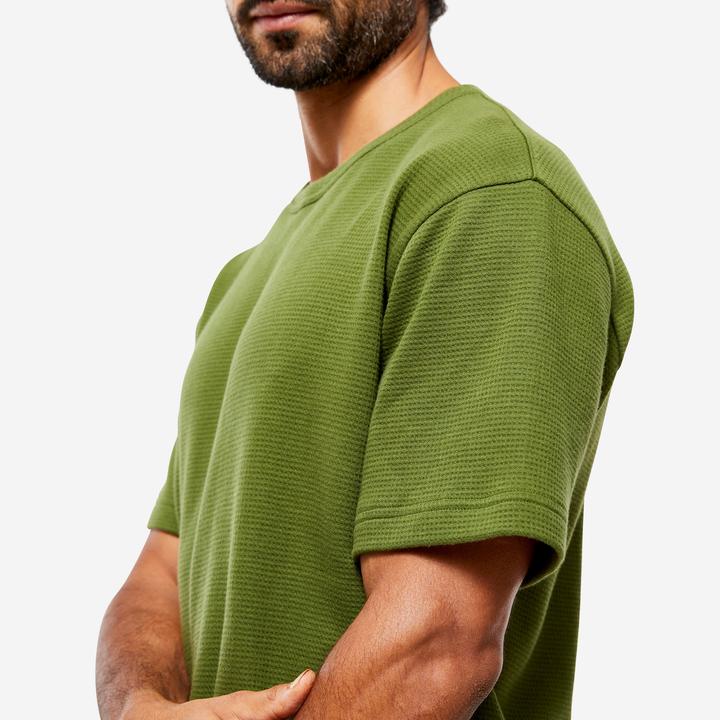 Image du produit Kimjaly T-shirt Yoga structuré Coton Bio Hommes - vert (M)