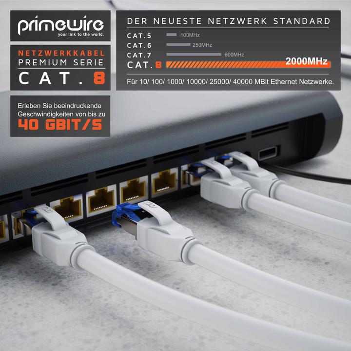 Produktbild Primewire Netzwerkkabel (S/FTP, CAT8.1, 1 m)