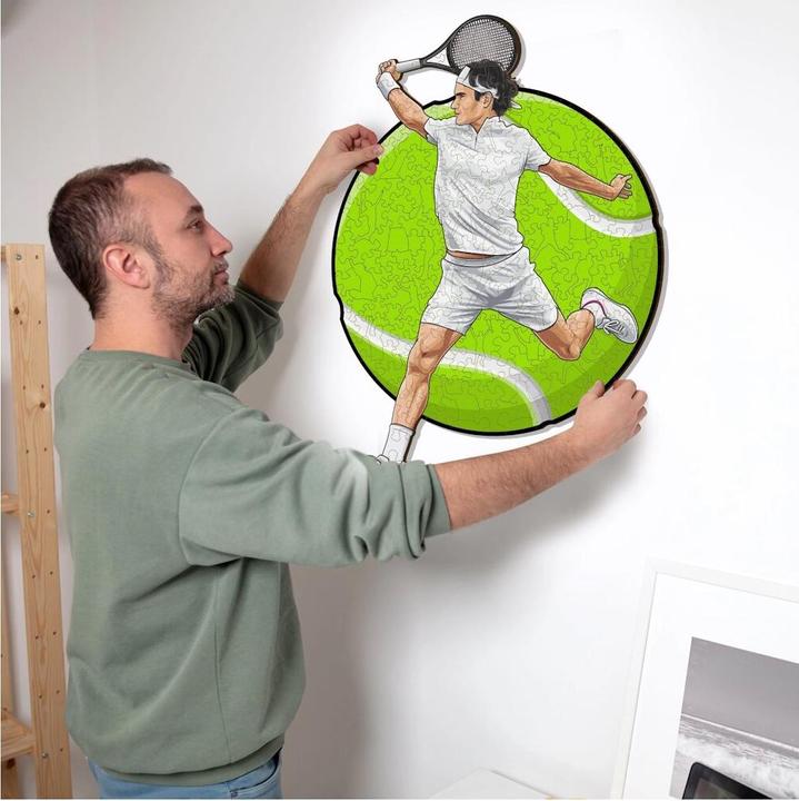 Actual product image Iconic Roger Federer - Tennis - Wooden Puzzle Size L (500 pieces) (500 pieces)