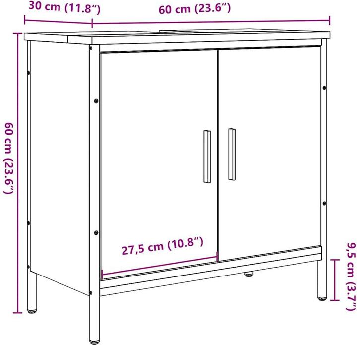 Image du produit VidaXL Meuble sous-vasque -Optique (60 x 30 x 60 cm)
