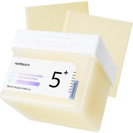 Actual product image Numbuzin No.5+ Niacinamide Concentrated Toner Pad with Glutathione, Niacinamide, PHA & LHA 180ml 70 Pads (180 ml)