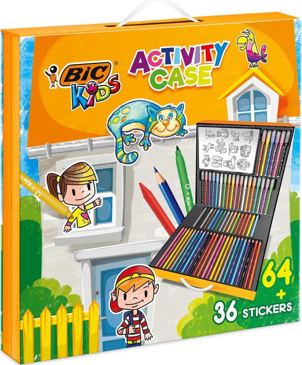 Immagine prodotto Bic Valigetta da colorare per bambini con adesivi (Multicolore, 64 x)