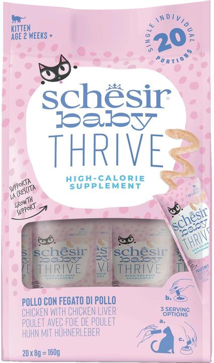 Immagine prodotto Schesir Baby Thrive, Poulet avec Foie de Poulet, 20x8g (Junior, 20 pz., 160 g)