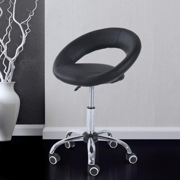 Image du produit Homcom Tabouret à roulettes réglable en hauteur