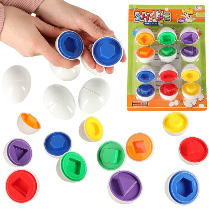 Actual product image Ikonka Educational toy egg - compare shapes and colours