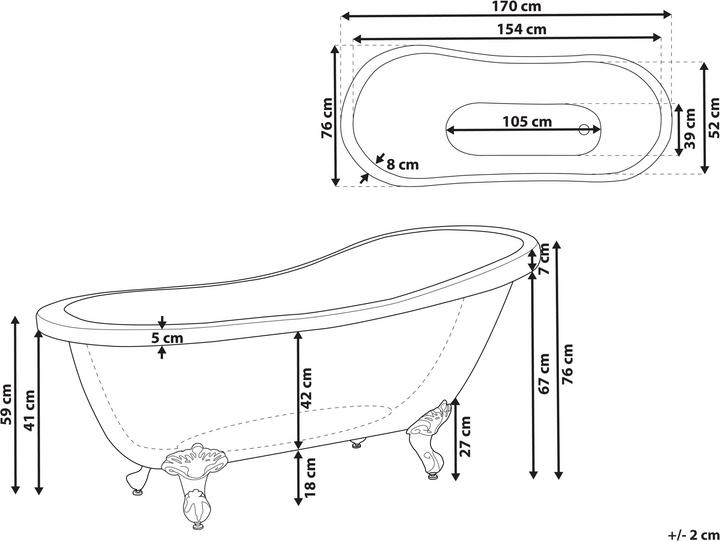 Actual product image Beliani Cayman (246 l, 170 cm, 76 cm)