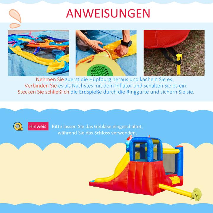Produktbild Outsunny Hüpfburg Oxford-Gewebe, Polyester-Gewebe mehrfarbig