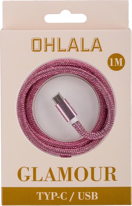 Actual product image Peter Jäckel OHLALA! Glamour 1m USB Data Cable Rose for Type-C with sync and charge function (1 m, USB 3.0)