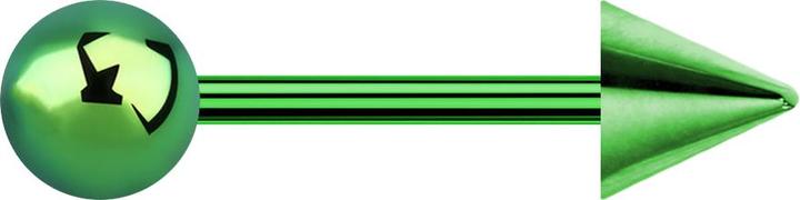Actual product image Star Piercing Micro barbell green with ball and cone (without brass, Titanium G23)