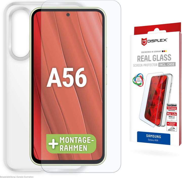 Actual product image Displex Real Glass, 2D armoured glass + mobile phone case (1 Piece, Samsung Galaxy A56)
