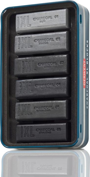 Actual product image Derwent Charcoal Xl Blocks Tin Of 6 (601069) (6 x)