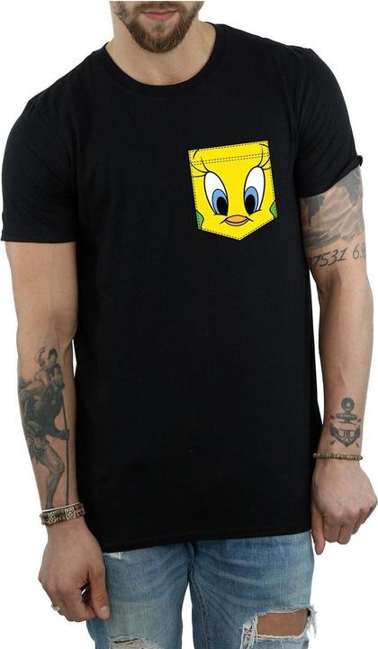 Produktbild Looney Tunes Tweety Pie Face Faux Pocket TShirt (L)