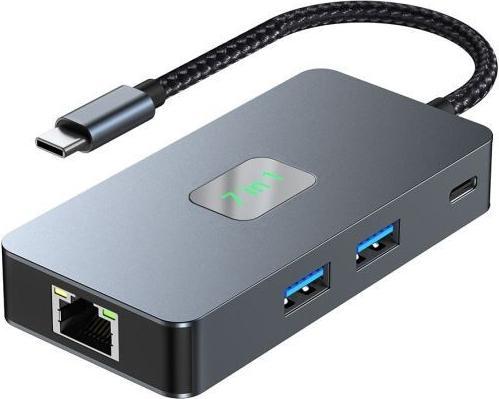 Immagine prodotto Lenovo Adapter HUB USB C (7 in 1) HDMI USB SD/TF RJ45 (2500 Mbps) PD (USB-C, 7 Porti)