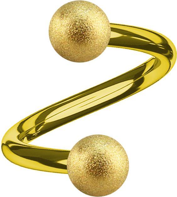 Immagine prodotto Star Piercing Micro spirale placcata oro con due sfere maculate (senza ottone, Acciaio chirurgico 316L)