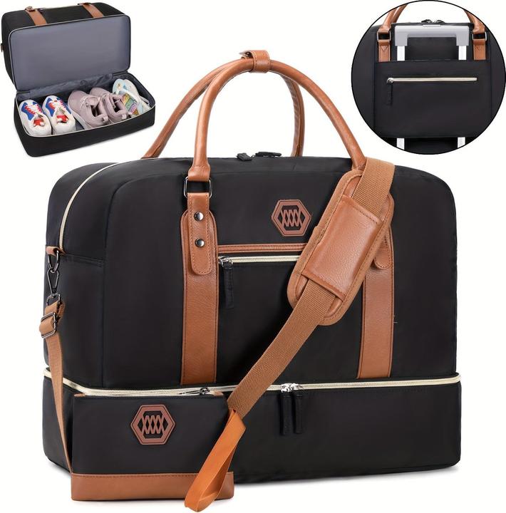 Only-Bags.Store Reisetasche mit Schuhfach, sportliche Wochenendtasche, Über-Nacht-Tasche mit Nassfach