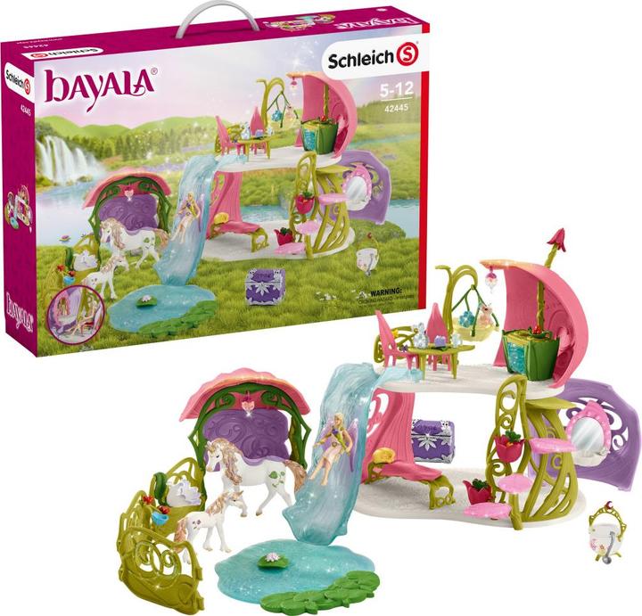 Produktbild Schleich Glitzerndes Blütenhaus mit Einhörnern, See und Stall