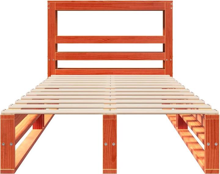 Actual product image VidaXL Solid wood bed Wooden bed Bed pallet bed with headboard 180x200cm pine (180 x 200 cm)