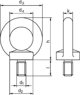 Produktbild Riggatec Eyebolt M8 | black | WLL 140kg - DIN 580 | schwarz verzinkt