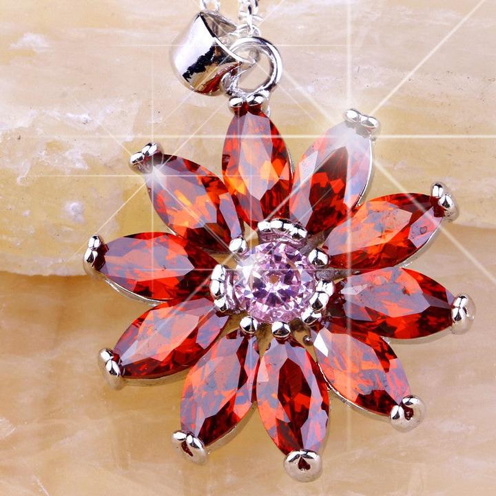 Actual product image Hermex Silver plated necklace / pendant Granet - Silvery (Copper alloy)