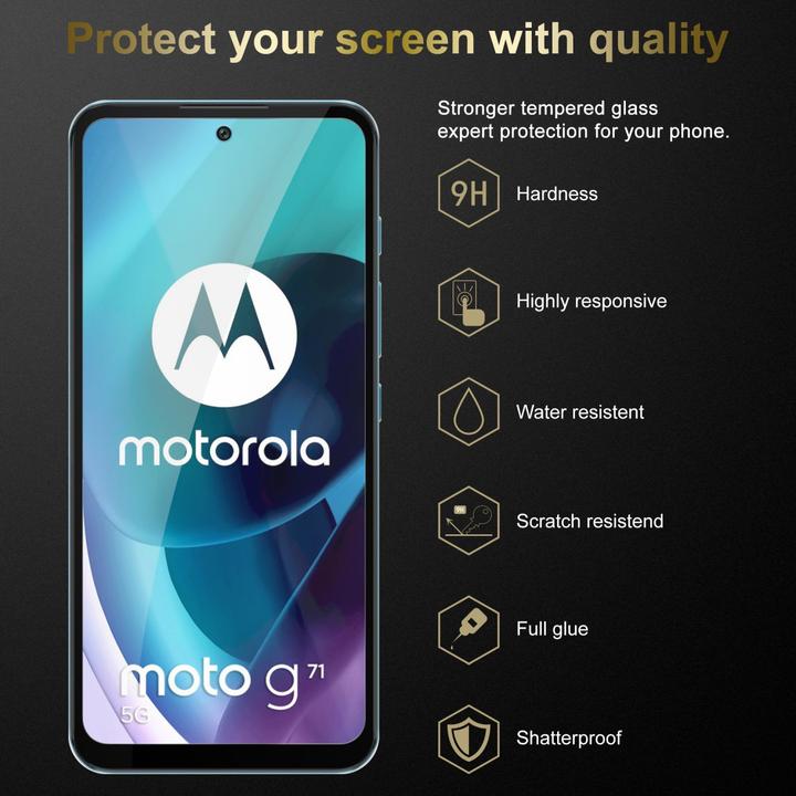 Actual product image Cadorabo Full Screen Protective Glass for Motorola MOTO G71 5G (1 Piece, Motorola Moto G71 5G)
