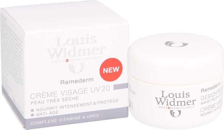 Produktbild Louis Widmer Remederm Gesichtscreme UV parfümiert (50 ml, Tagescreme, SPF 20)
