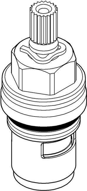 Actual product image Grohe Keramik-Oberteil 1/2" Anschlag rechts