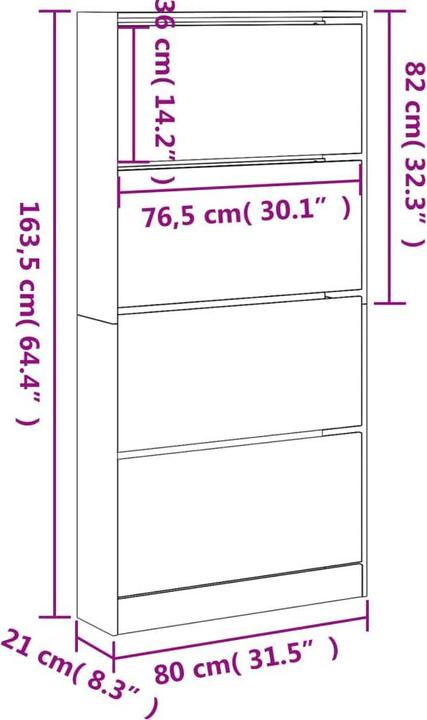 Image du produit VidaXL Nalani (80 x 21 x 163,5 cm)