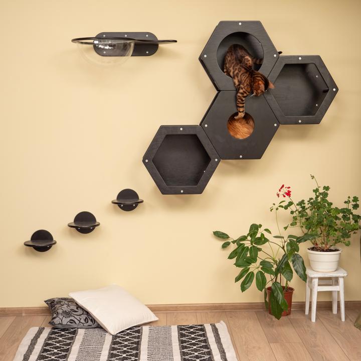 Produktbild Wowhelperco Kletterwand für Katzen 8-teilig (Schwarz)