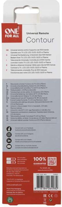 Produktbild One for All Contour (Universal Fernbedienung, Infrarot)