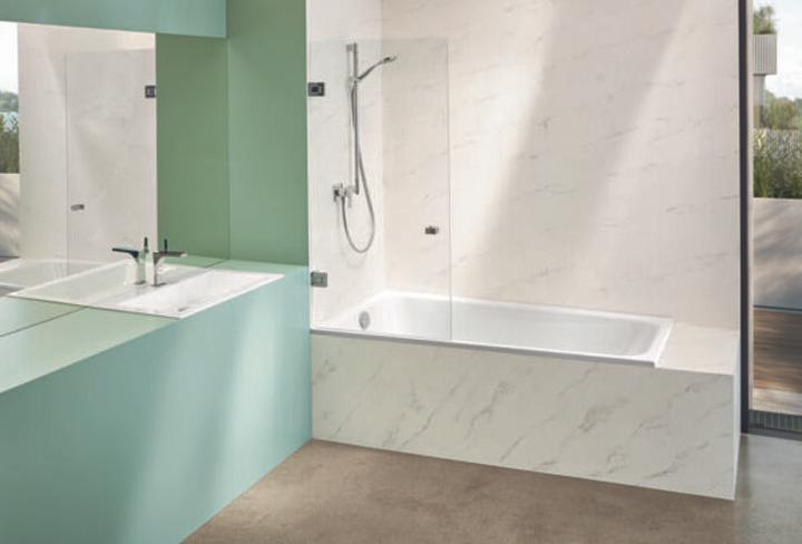 Image du produit Bette Baignoire d'angle BetteSpace M, 170x90cm, 1141, 1 dossier incliné, blanc, montage à droite (192 l, 170 cm, 90 cm)