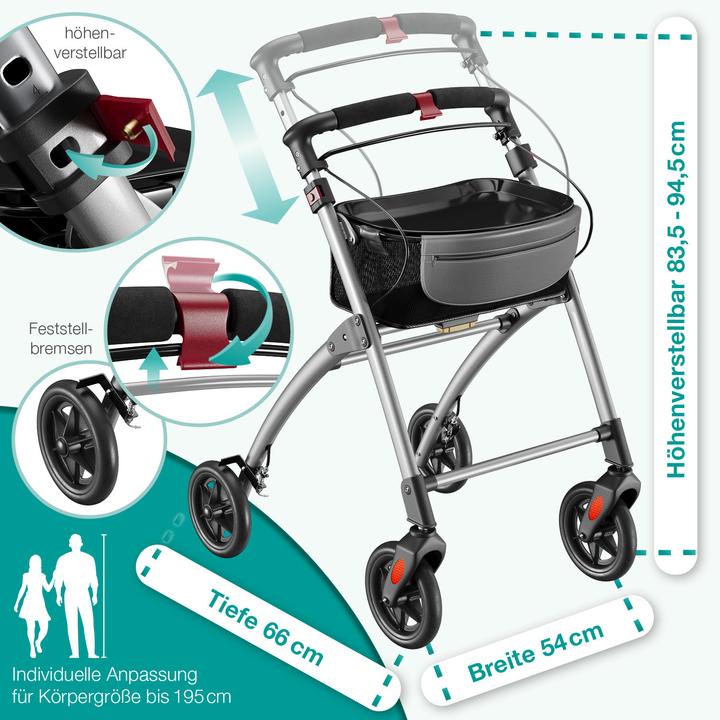 Actual product image Aktivshop Wohnungsrollator, Rollator schmal für die Wohnung, extra schmal, Innenrollator