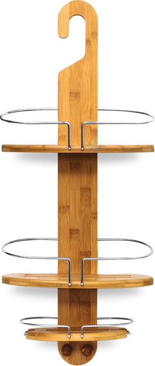 Actual product image Relaxdays Bamboo Shower Shelf (29.5 x 13.5 x 71 cm)