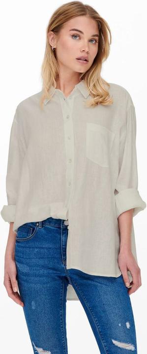 Actual product image Only Plain linen mix shirt (L)