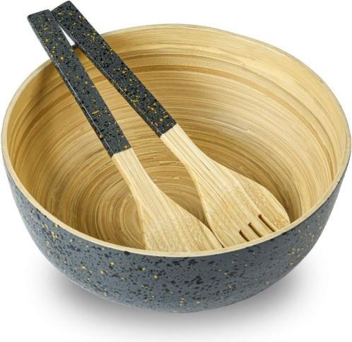 Produktbild Jungle Culture extra grosse Salatschüssel aus Bambus in dunkelgrau (28 cm Durchmesser) (28 cm, 1 x)