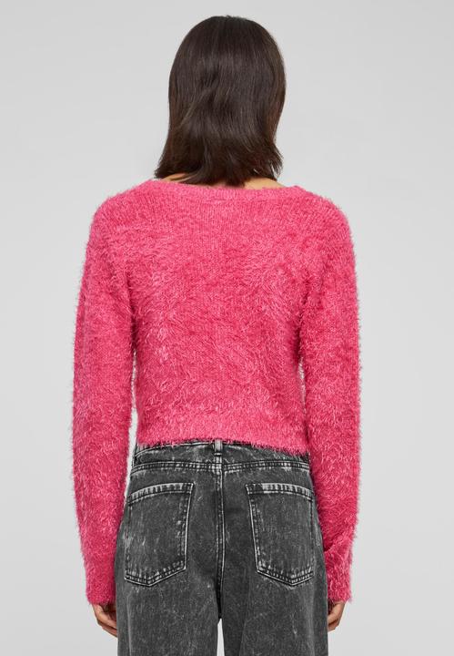 Actual product image Urban Classics Ladies Tied Cropped Feather Cardigan - 117653 (XL)