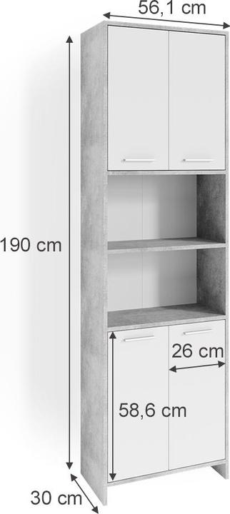 Actual product image Vicco Maris (56 x 30 x 190 cm)