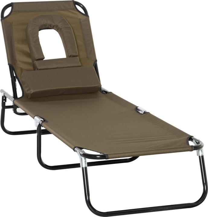 Produktbild Outsunny Gartenliege mit Gesichtsöffnung (190 cm)