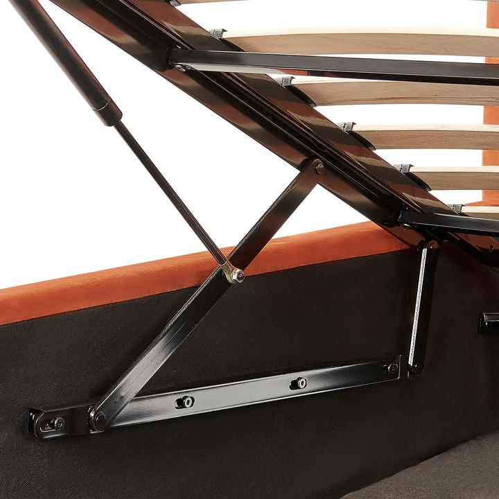 Produktbild Beliani Polsterbett Samtstoff orange mit Stauraum 160 x 200 cm VION (160 x 200 cm)