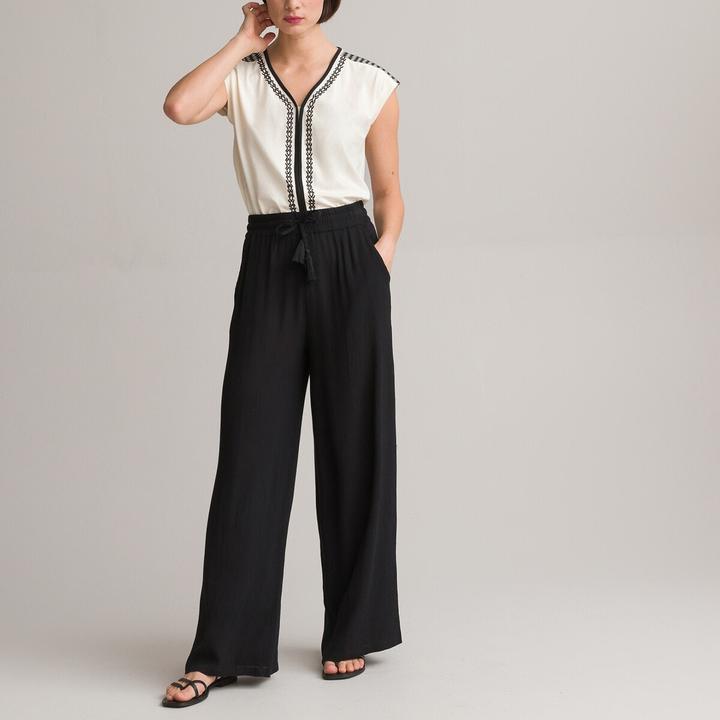Produktbild Anne Weyburn Weite Hose aus Crepon (48)