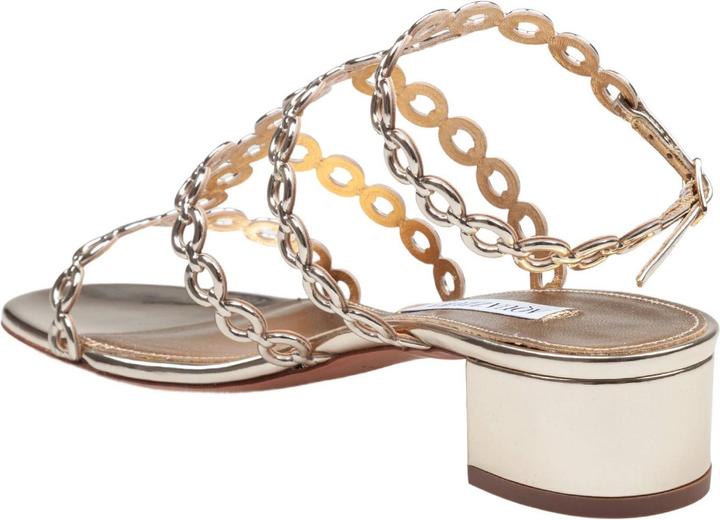 Produktbild Aquazzura Aquazzurra infinity chain ​​35 sandal in mirrored leather, gold color (40)