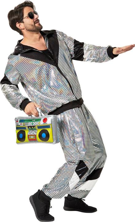Produktbild tectake Herrenkostüm Retro 80er 90er Jahre Disco Jogginganzug (S)