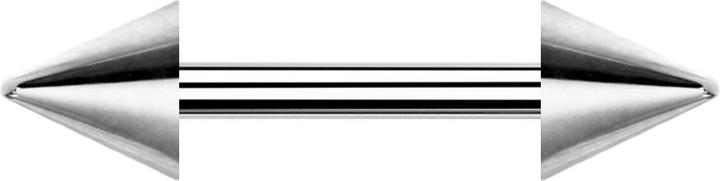 Produktbild Star Piercing Barbell silber mit zwei Cones (Chirurgenstahl 316L)
