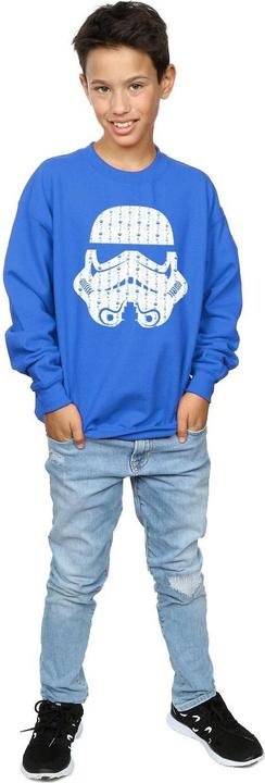 Actual product image Star Wars Boys Christmas Stormtrooper Helmet Sweatshirt (128)