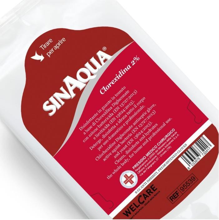 Sinaqua Waschhandschuhe 2% Chlorhexid (8 Stk)