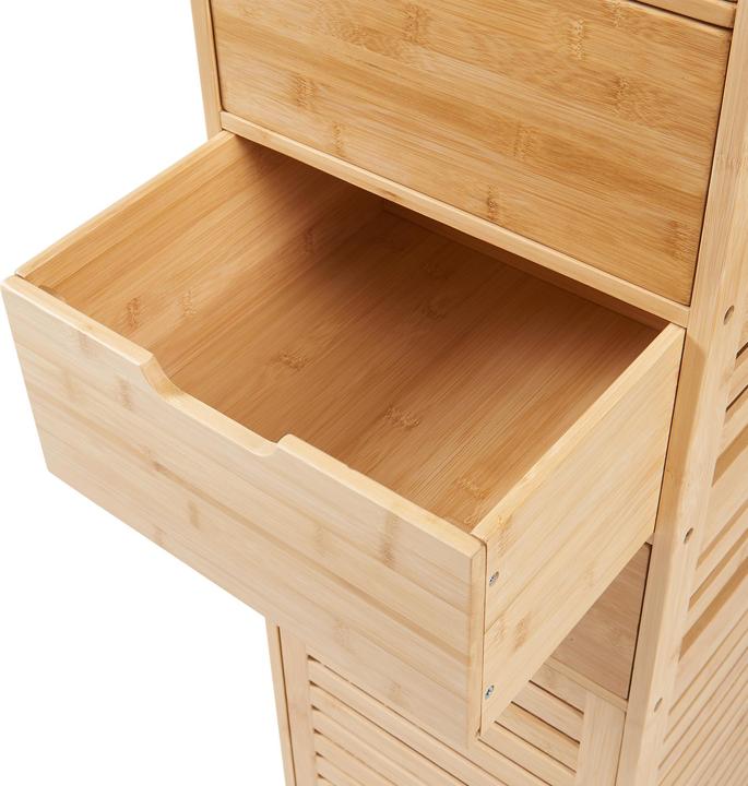 Image du produit En.Casa Hochschrank Boksereys 180x35x35 cm Bambus (180 x 35 x 35 cm)