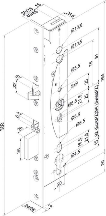 Image du produit Assa Abloy effeff Serrure de sécurité 709 709X402PZ---G41 (Intérieur)