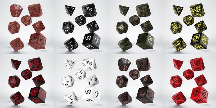 Actual product image Q Workshop SDRA98 - Dragon Dice Set: Nephrite, green and gold (7 pieces)