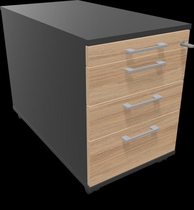 Décor en chêne ambré avec structure, Noir, Gris argenté, Gris foncé